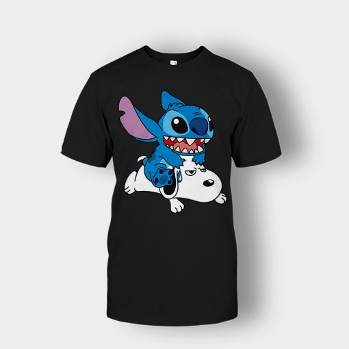 Friends-Snoopy-And-Disney-Lilo-And-Stitch-Unisex-T-Shirt-Black