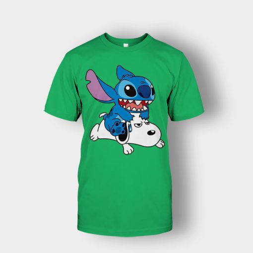 Friends-Snoopy-And-Disney-Lilo-And-Stitch-Unisex-T-Shirt-Irish-Green