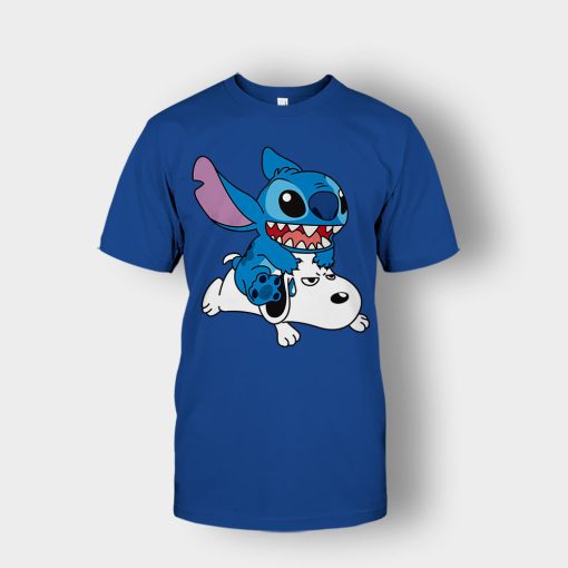 Friends-Snoopy-And-Disney-Lilo-And-Stitch-Unisex-T-Shirt-Royal