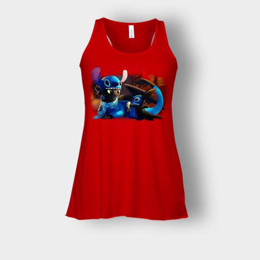 Friends-Toothless-And-Disney-Lilo-And-Stitch-Bella-Womens-Flowy-Tank-Red