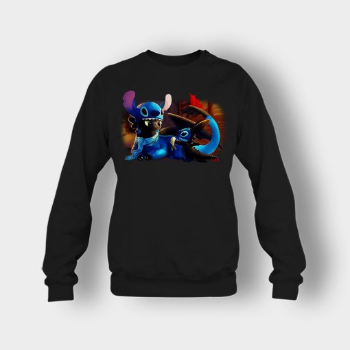 Friends-Toothless-And-Disney-Lilo-And-Stitch-Crewneck-Sweatshirt-Black