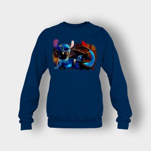 Friends-Toothless-And-Disney-Lilo-And-Stitch-Crewneck-Sweatshirt-Navy