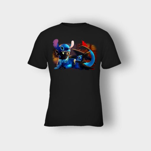 Friends-Toothless-And-Disney-Lilo-And-Stitch-Kids-T-Shirt-Black