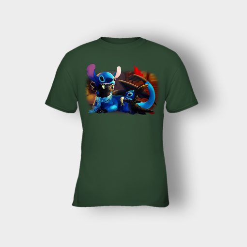 Friends-Toothless-And-Disney-Lilo-And-Stitch-Kids-T-Shirt-Forest