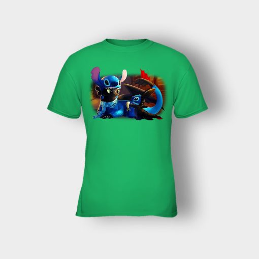 Friends-Toothless-And-Disney-Lilo-And-Stitch-Kids-T-Shirt-Irish-Green