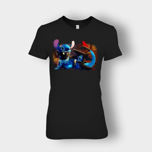 Friends-Toothless-And-Disney-Lilo-And-Stitch-Ladies-T-Shirt-Black