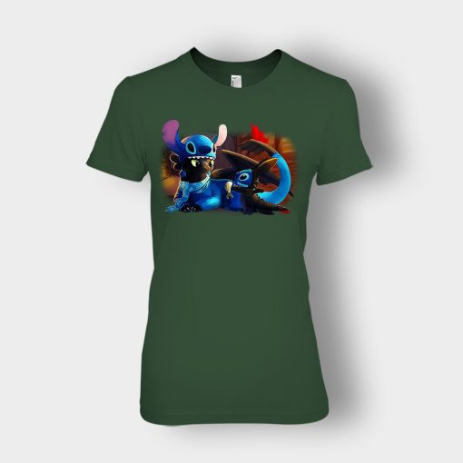 Friends-Toothless-And-Disney-Lilo-And-Stitch-Ladies-T-Shirt-Forest