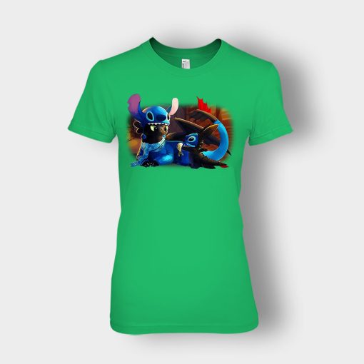 Friends-Toothless-And-Disney-Lilo-And-Stitch-Ladies-T-Shirt-Irish-Green