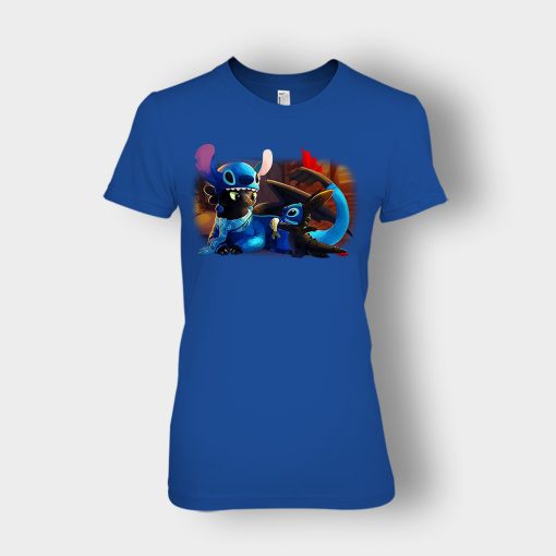 Friends-Toothless-And-Disney-Lilo-And-Stitch-Ladies-T-Shirt-Royal