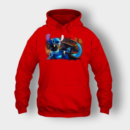 Friends-Toothless-And-Disney-Lilo-And-Stitch-Unisex-Hoodie-Red