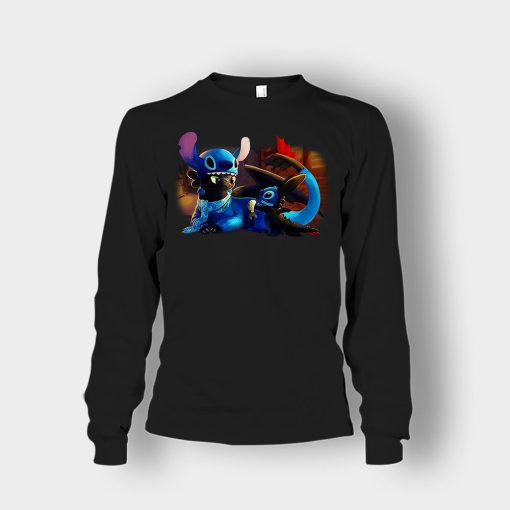 Friends-Toothless-And-Disney-Lilo-And-Stitch-Unisex-Long-Sleeve-Black