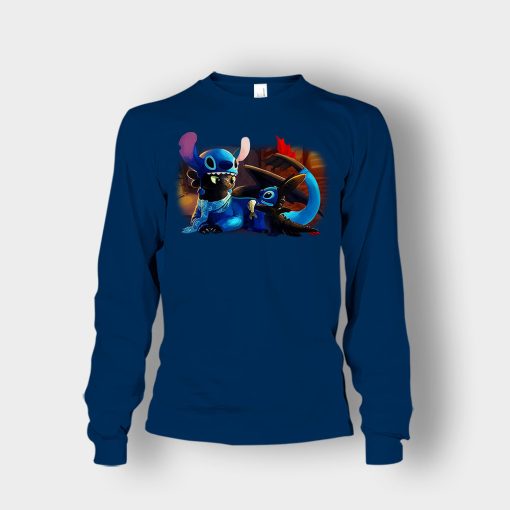 Friends-Toothless-And-Disney-Lilo-And-Stitch-Unisex-Long-Sleeve-Navy