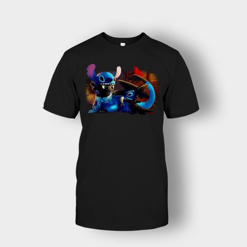 Friends-Toothless-And-Disney-Lilo-And-Stitch-Unisex-T-Shirt-Black