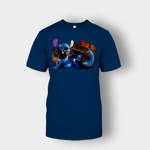 Friends-Toothless-And-Disney-Lilo-And-Stitch-Unisex-T-Shirt-Navy