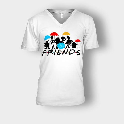 Friends-Toy-Story-Disney-Unisex-V-Neck-T-Shirt-White