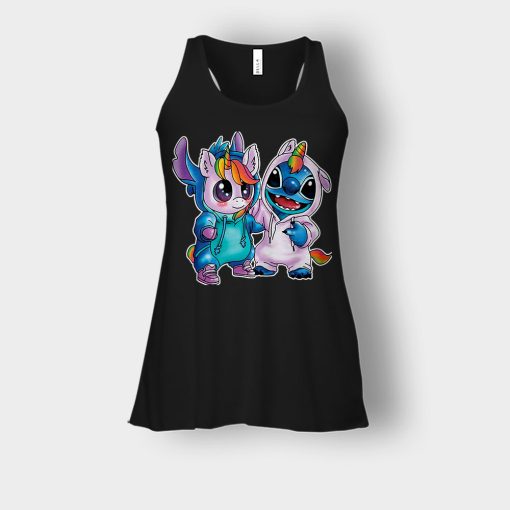 Friends-Unicorn-And-Disney-Lilo-And-Stitch-Bella-Womens-Flowy-Tank-Black