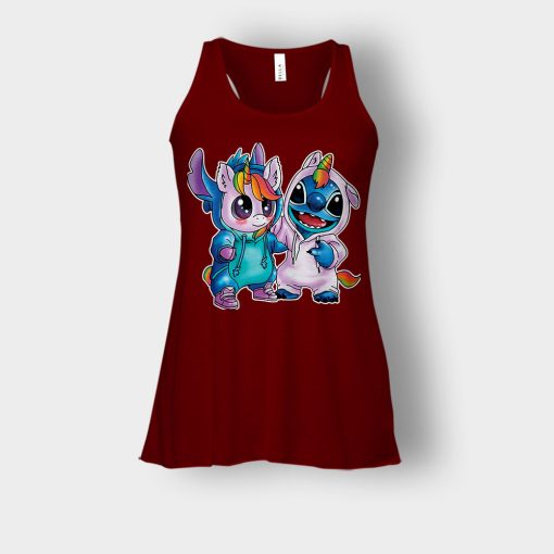 Friends-Unicorn-And-Disney-Lilo-And-Stitch-Bella-Womens-Flowy-Tank-Maroon