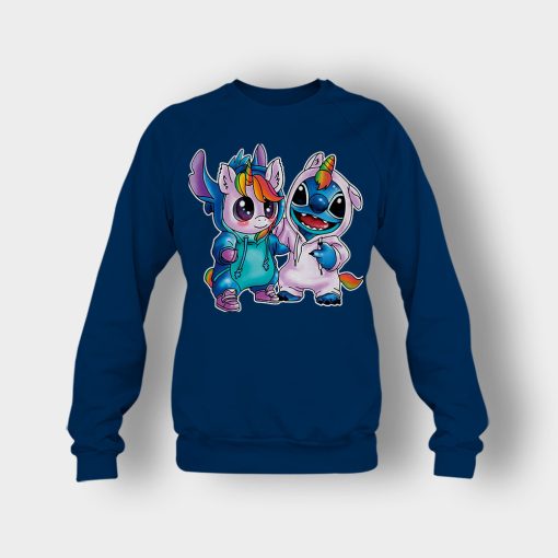Friends-Unicorn-And-Disney-Lilo-And-Stitch-Crewneck-Sweatshirt-Navy