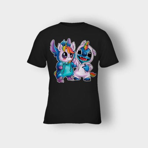 Friends-Unicorn-And-Disney-Lilo-And-Stitch-Kids-T-Shirt-Black