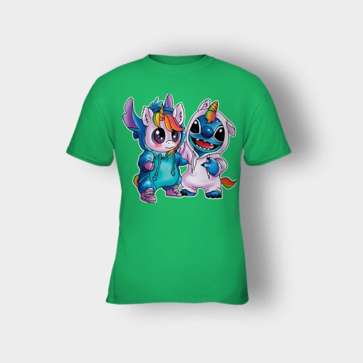 Friends-Unicorn-And-Disney-Lilo-And-Stitch-Kids-T-Shirt-Irish-Green