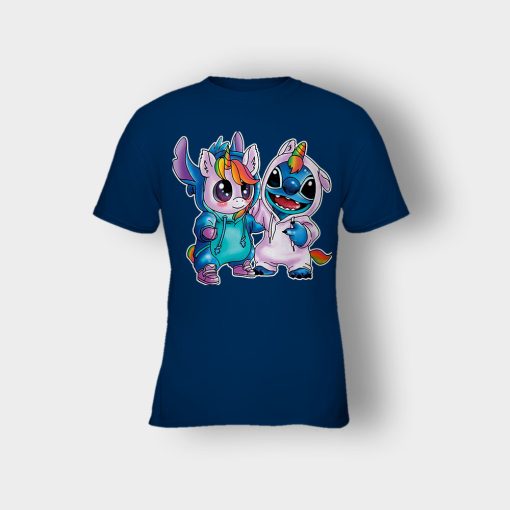 Friends-Unicorn-And-Disney-Lilo-And-Stitch-Kids-T-Shirt-Navy