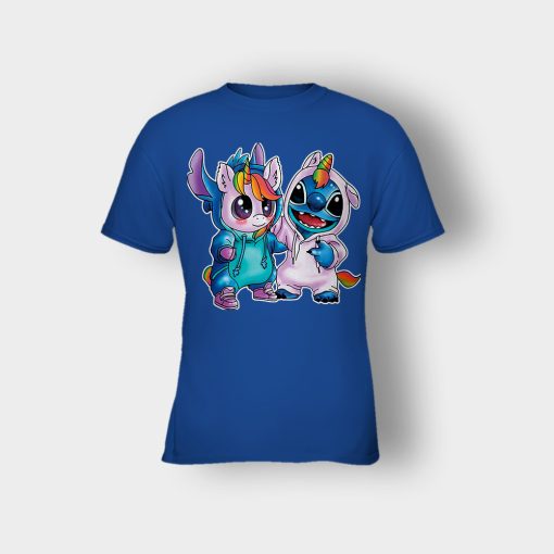 Friends-Unicorn-And-Disney-Lilo-And-Stitch-Kids-T-Shirt-Royal