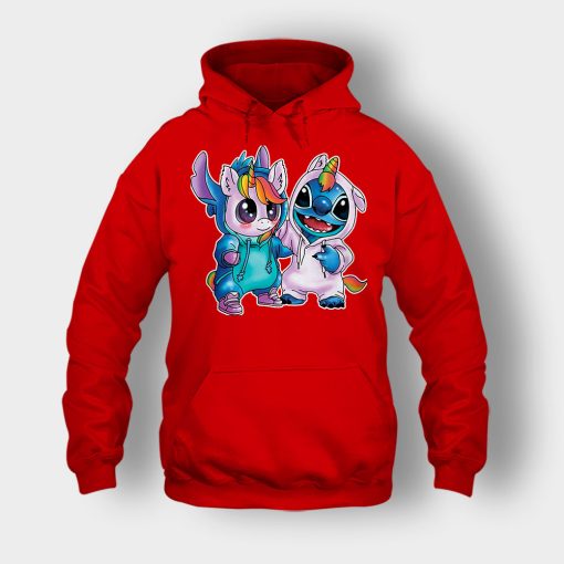 Friends-Unicorn-And-Disney-Lilo-And-Stitch-Unisex-Hoodie-Red