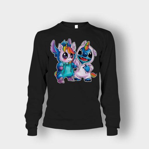 Friends-Unicorn-And-Disney-Lilo-And-Stitch-Unisex-Long-Sleeve-Black