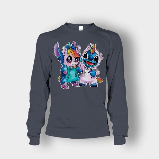 Friends-Unicorn-And-Disney-Lilo-And-Stitch-Unisex-Long-Sleeve-Dark-Heather