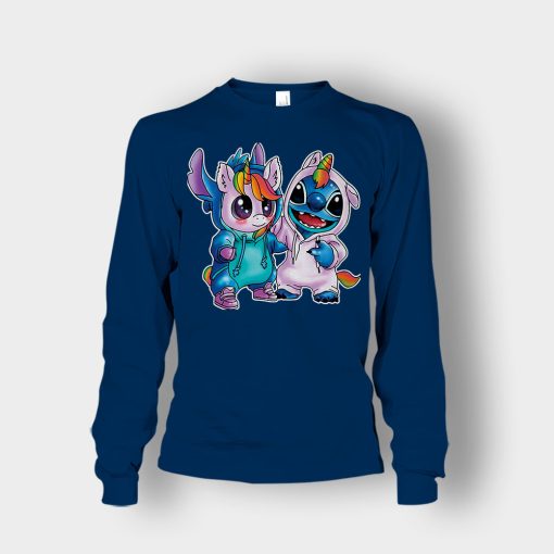 Friends-Unicorn-And-Disney-Lilo-And-Stitch-Unisex-Long-Sleeve-Navy