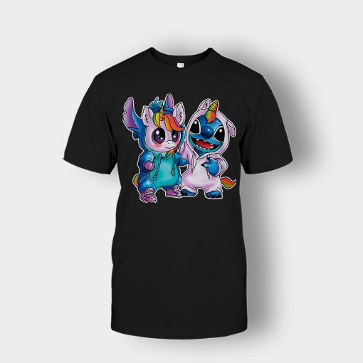 Friends-Unicorn-And-Disney-Lilo-And-Stitch-Unisex-T-Shirt-Black