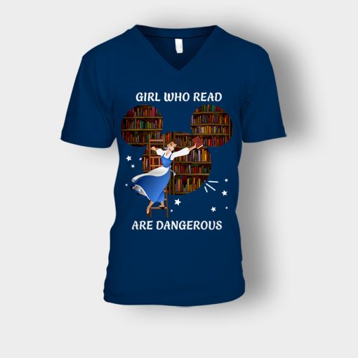 Girls-Who-Read-Disney-Beauty-And-The-Beast-Unisex-V-Neck-T-Shirt-Navy