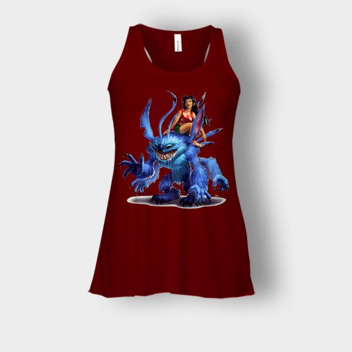 Graphic-Art-Disney-Lilo-And-Stitch-Bella-Womens-Flowy-Tank-Maroon