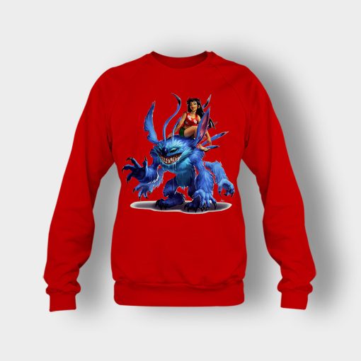 Graphic-Art-Disney-Lilo-And-Stitch-Crewneck-Sweatshirt-Red