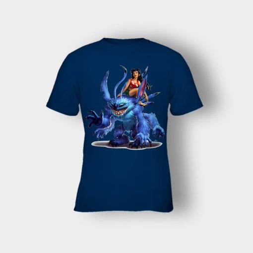 Graphic-Art-Disney-Lilo-And-Stitch-Kids-T-Shirt-Navy