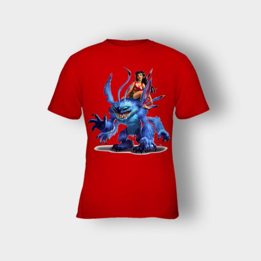 Graphic-Art-Disney-Lilo-And-Stitch-Kids-T-Shirt-Red