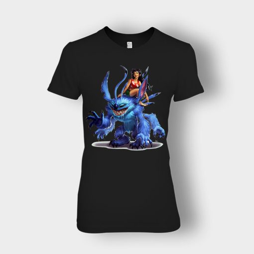 Graphic-Art-Disney-Lilo-And-Stitch-Ladies-T-Shirt-Black