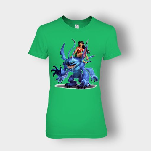 Graphic-Art-Disney-Lilo-And-Stitch-Ladies-T-Shirt-Irish-Green