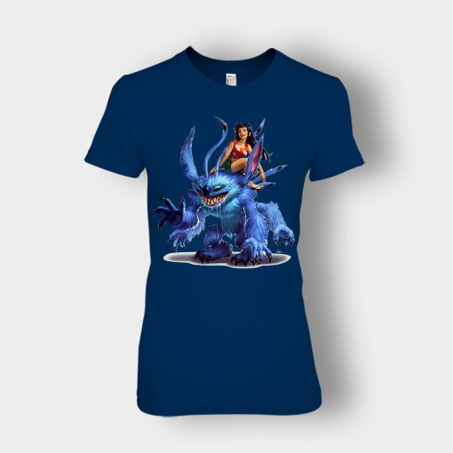 Graphic-Art-Disney-Lilo-And-Stitch-Ladies-T-Shirt-Navy