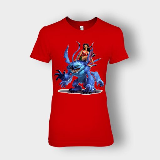 Graphic-Art-Disney-Lilo-And-Stitch-Ladies-T-Shirt-Red