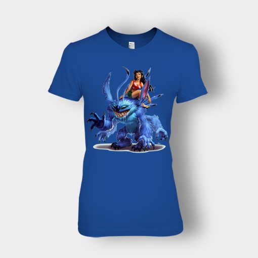 Graphic-Art-Disney-Lilo-And-Stitch-Ladies-T-Shirt-Royal