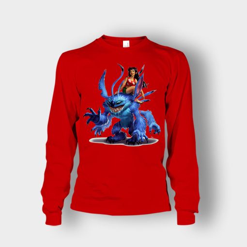 Graphic-Art-Disney-Lilo-And-Stitch-Unisex-Long-Sleeve-Red