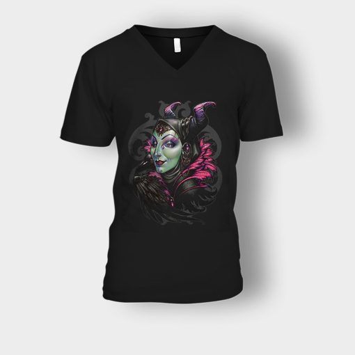 Graphic-Art-Disney-Maleficient-Inspired-Unisex-V-Neck-T-Shirt-Black