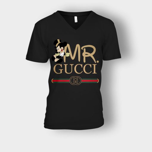 Gucci-Couple-Disney-Mickey-Valentines-Day-Unisex-V-Neck-T-Shirt-Black