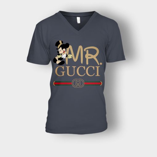 Gucci-Couple-Disney-Mickey-Valentines-Day-Unisex-V-Neck-T-Shirt-Dark-Heather