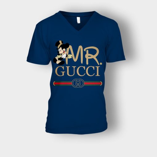 Gucci-Couple-Disney-Mickey-Valentines-Day-Unisex-V-Neck-T-Shirt-Navy