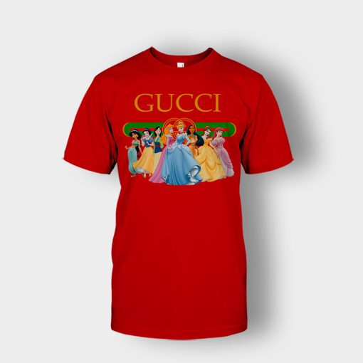 Gucci-Disney-Princess-Aurora-Jasmin-Cinderella-Belle-Snow-White-Unisex-T-Shirt-Red