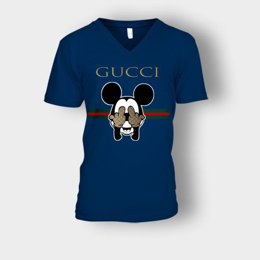 Gucci-Funny-Mickey-Mouse-Disney-Unisex-V-Neck-T-Shirt-Navy