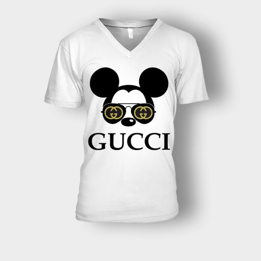 Gucci-Mickey-Mouse-Glasses-Disney-Unisex-V-Neck-T-Shirt-White