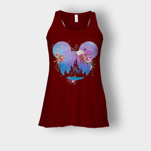 Head-Floral-Disney-Mickey-Inspired-Bella-Womens-Flowy-Tank-Maroon